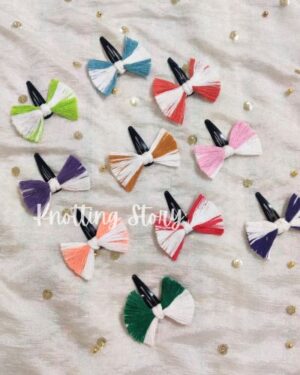 Macrame Bow Hair Clips
