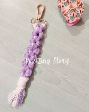 Macrame Daisy Keychain