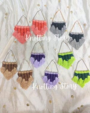 Macrame Triangle Earrings